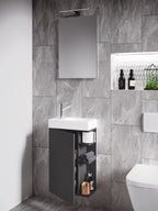 3-Osainen Pesuallassetti Lumia Peilillä, harmaa