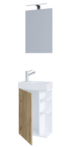 3-Osainen Pesuallassetti Lumia Peilillä, puu / valkoinen