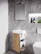 3-Osainen Pesuallassetti Lumia Peilillä, puu / valkoinen