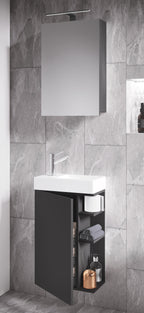 3-Osainen Pesuallassetti Lumia Peilikaapilla, harmaa