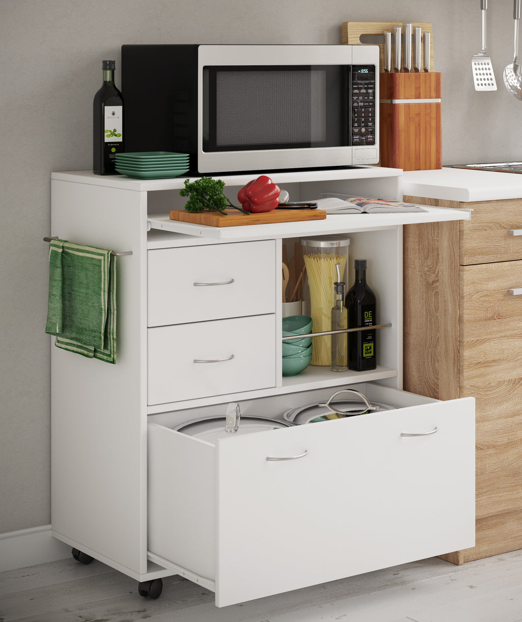 Keittiövaunu Kicha, valkoinen