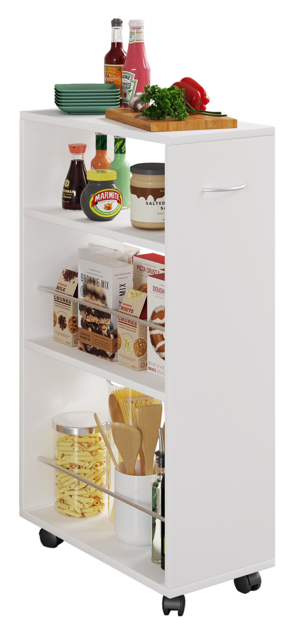 Keittiövaunu Tusal, valkoinen