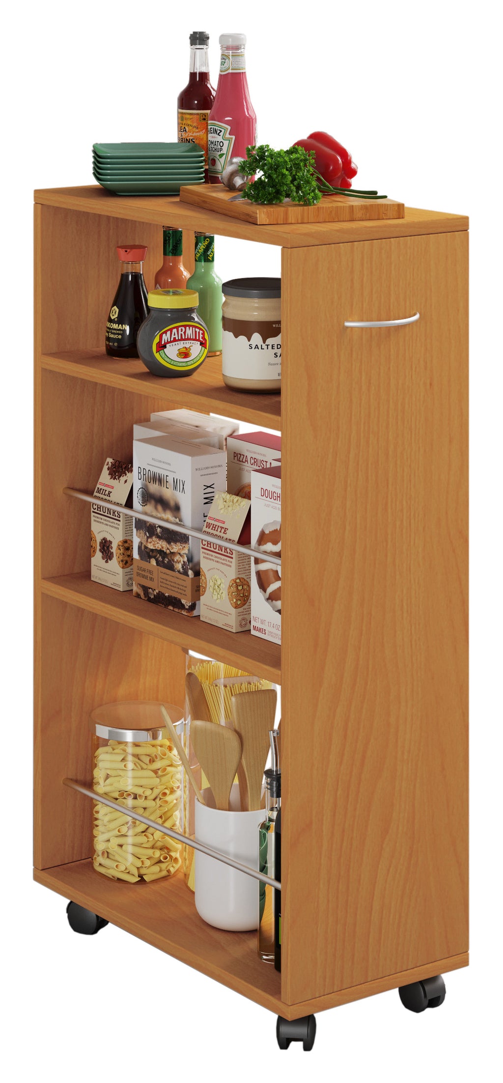 Keittiövaunu Tusal, puu