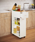 Keittiövaunu Tusal Vetolaatikolla, valkoinen