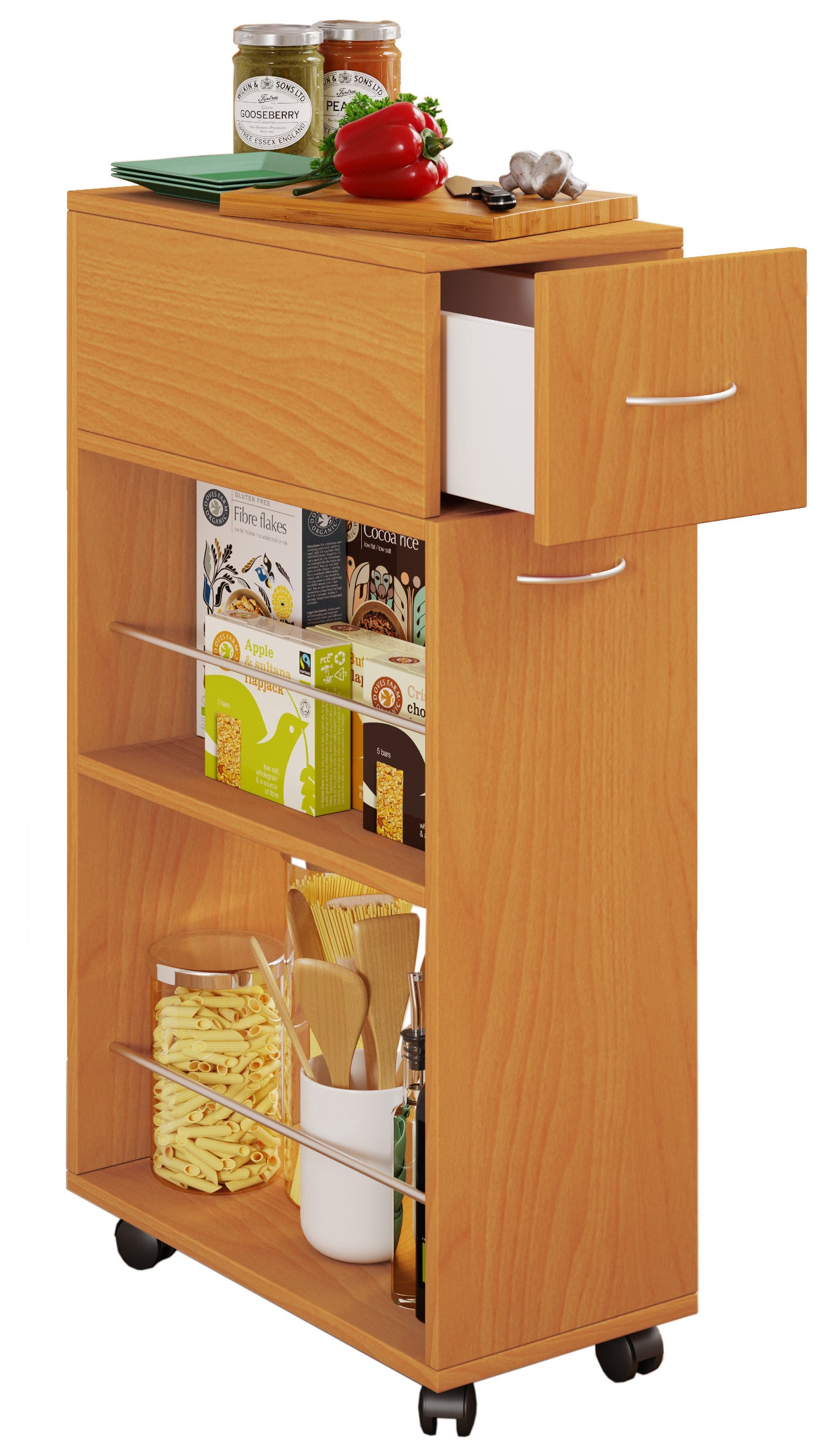 Keittiövaunu Tusal Vetolaatikolla, puu