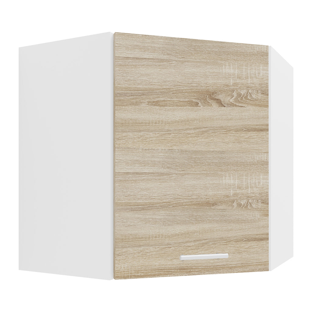 Kulmakaappi Keittiöön Esilo 60 x 57 x 57 cm, valkoinen / puu