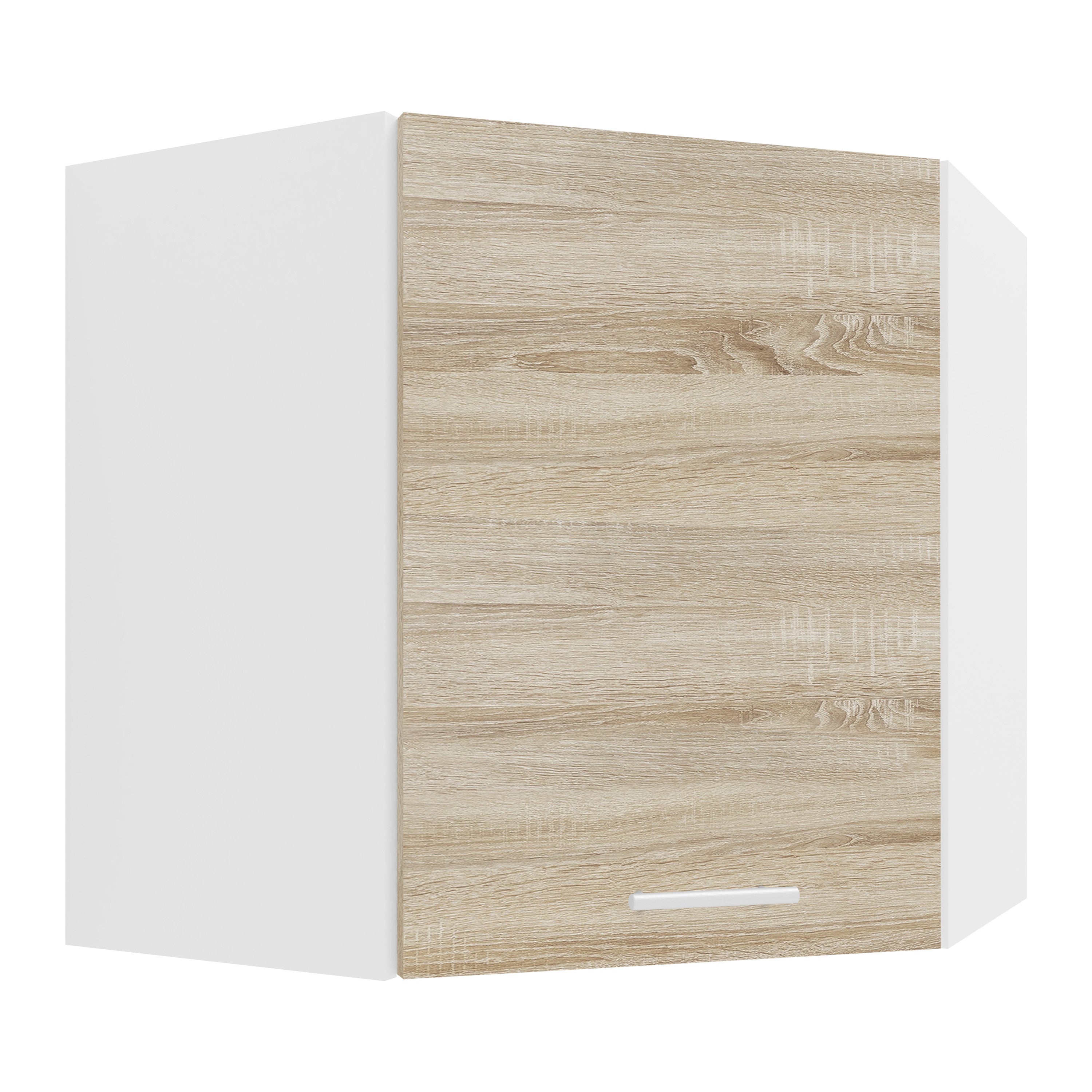 Kulmakaappi Keittiöön Esilo 60 x 57 x 57 cm, valkoinen / puu