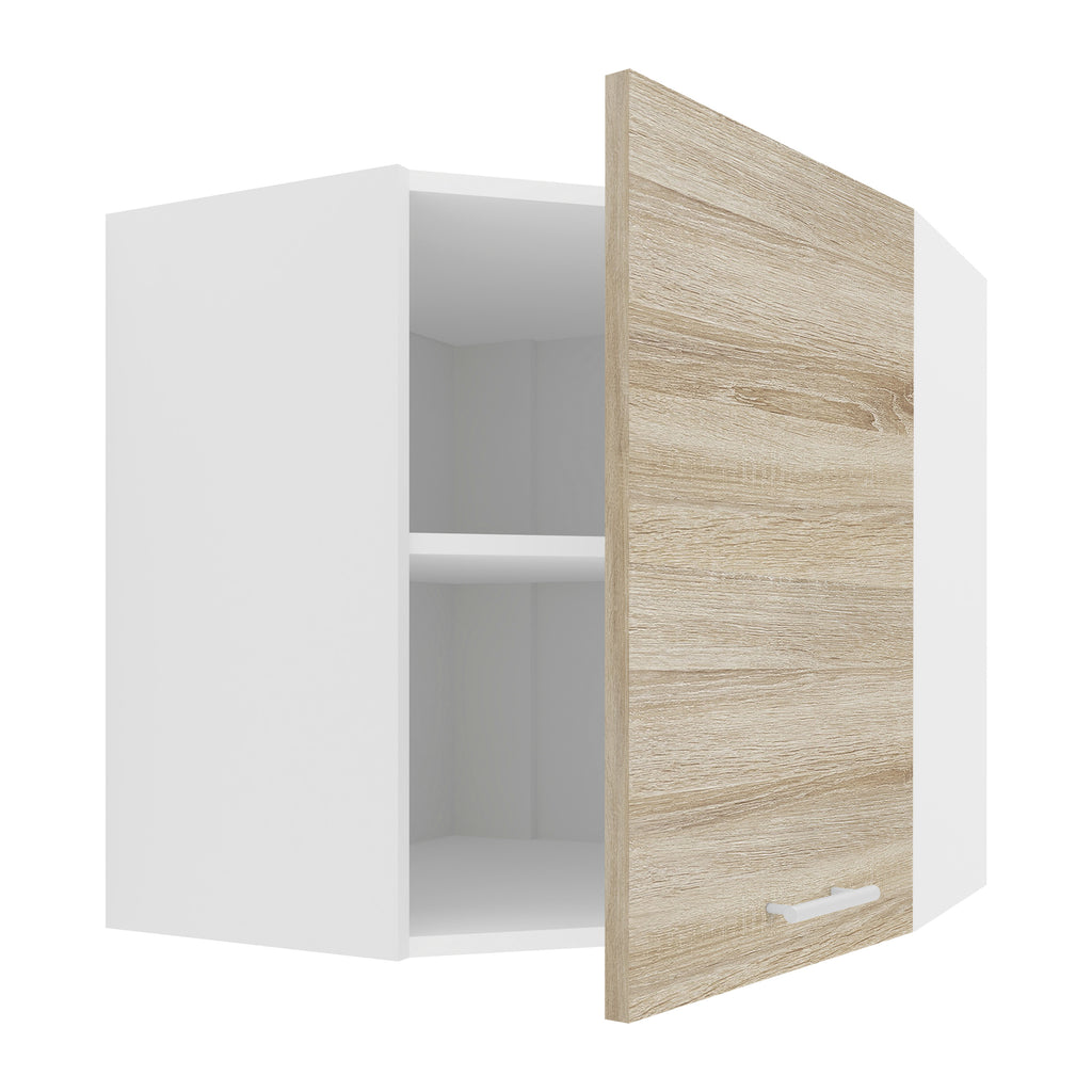 Kulmakaappi Keittiöön Esilo 60 x 57 x 57 cm, valkoinen / puu
