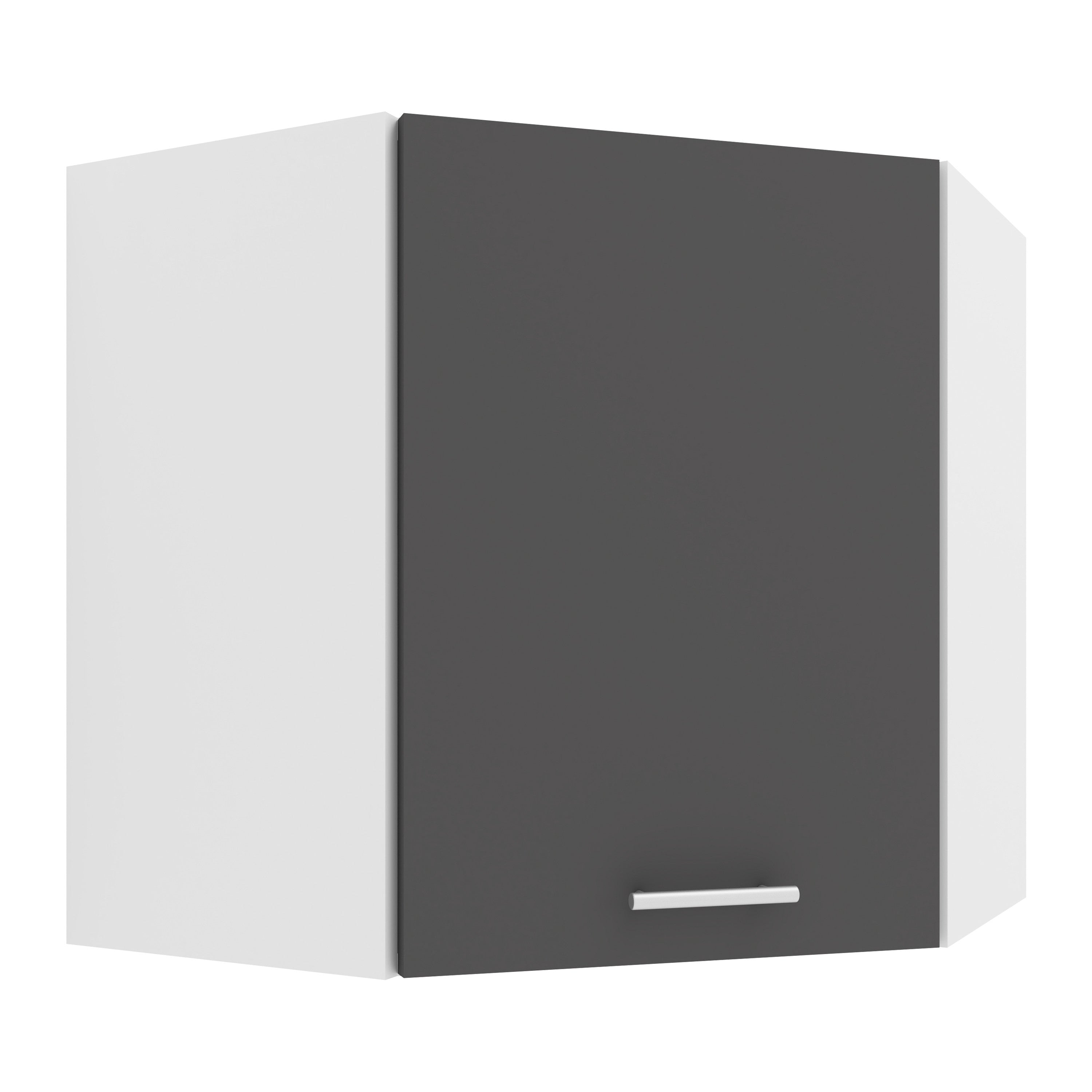 Kulmakaappi Keittiöön Esilo 60 x 57 x 57 cm, valkoinen / harmaa