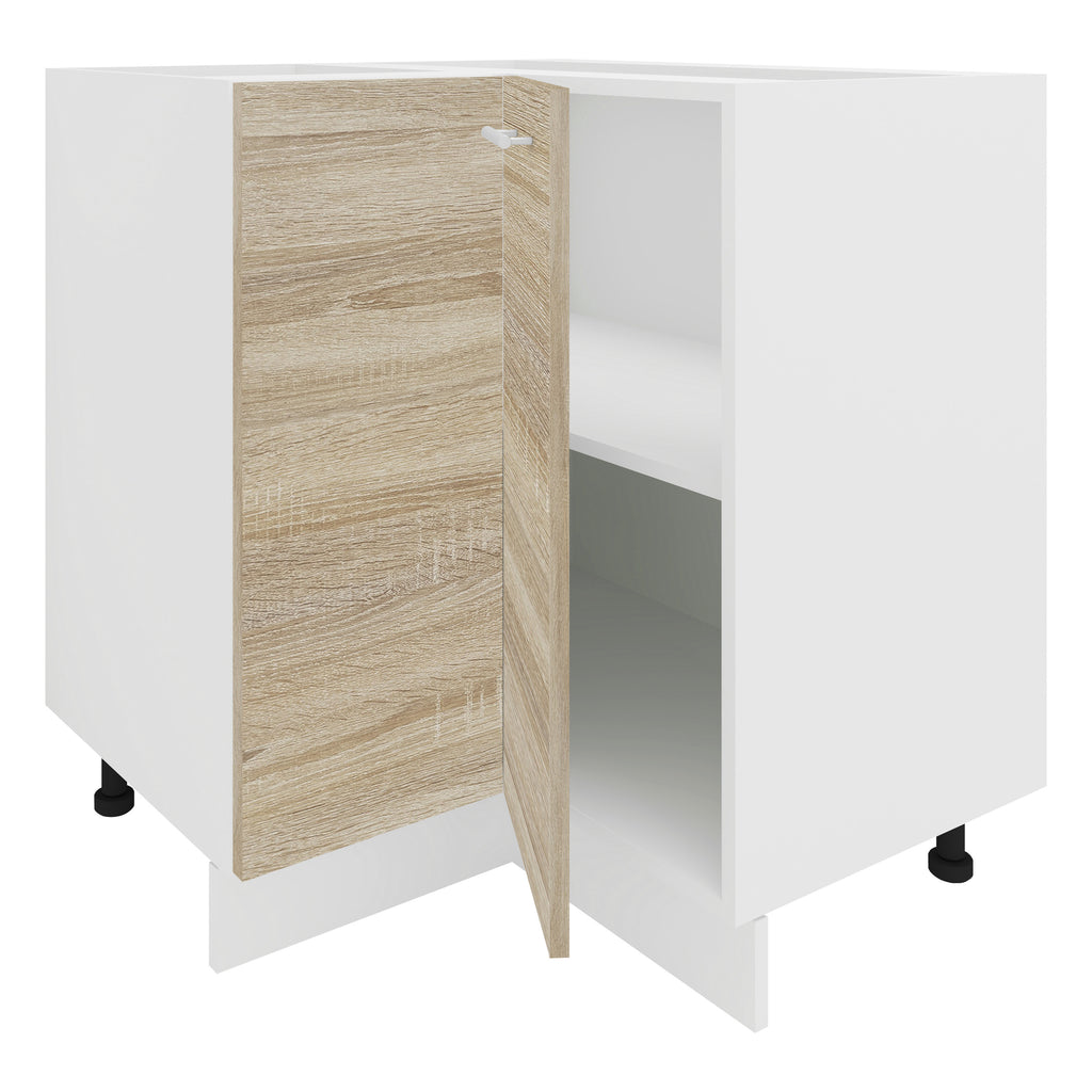 Kulmakaappi Keittiöön Esilo 82 x 76 x 76 cm, valkoinen / puu