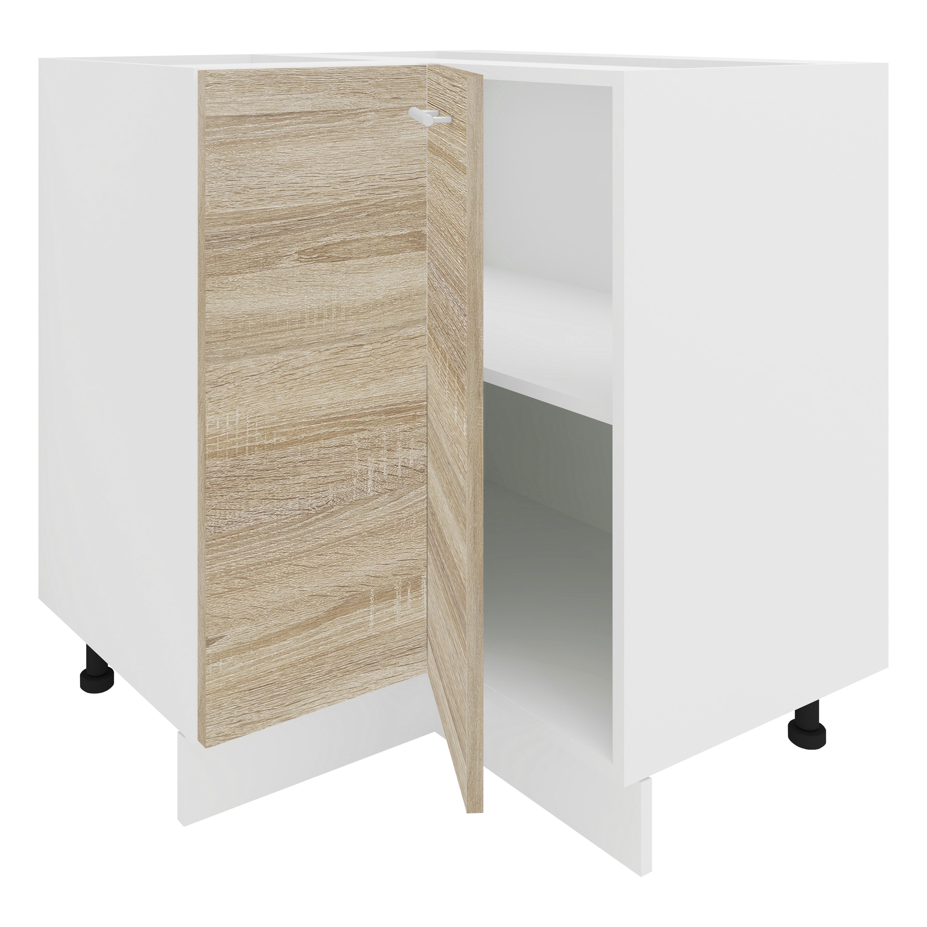 Kulmakaappi Keittiöön Esilo 82 x 76 x 76 cm, valkoinen / puu