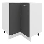 Kulmakaappi Keittiöön Esilo 82 x 76 x 76 cm, valkoinen / harmaa