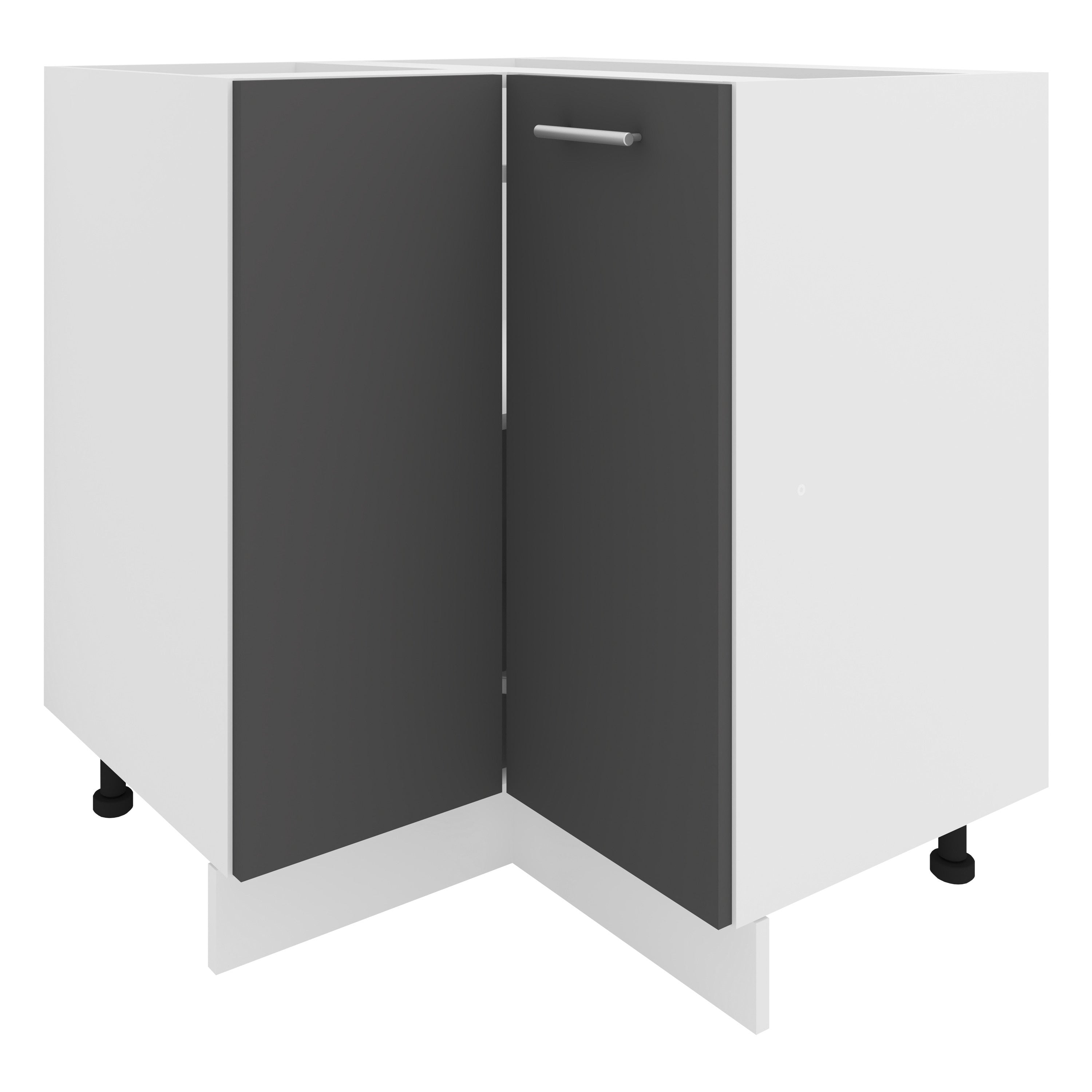 Kulmakaappi Keittiöön Esilo 82 x 76 x 76 cm, valkoinen / harmaa