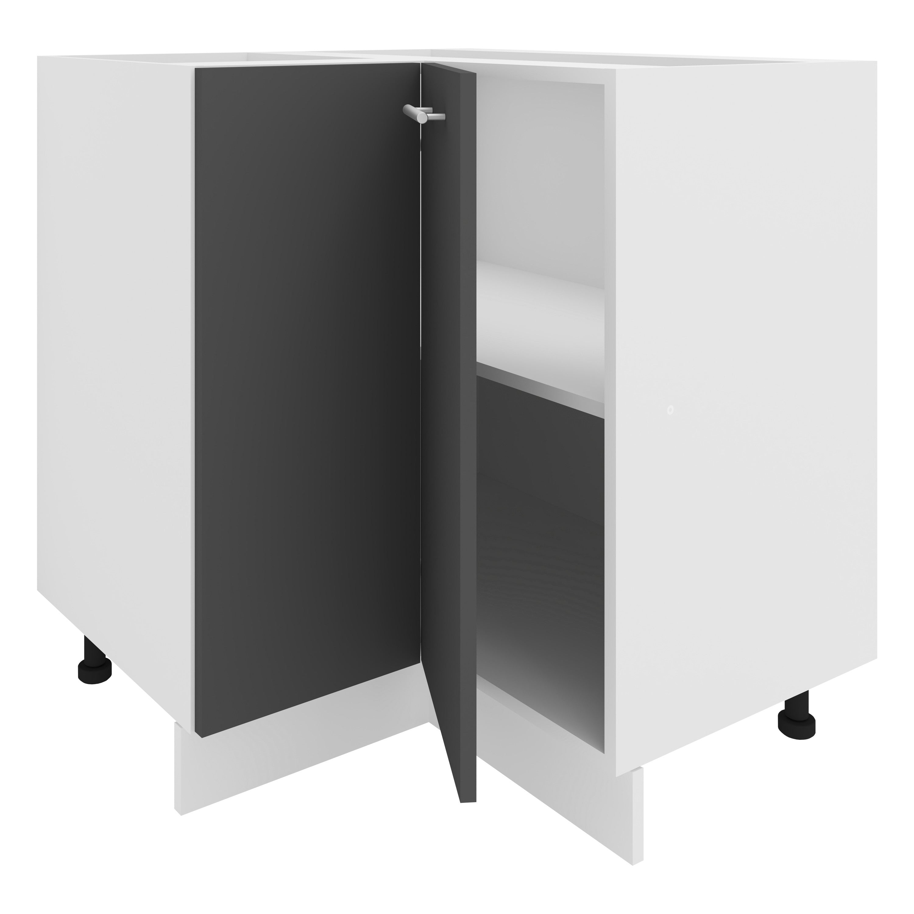 Kulmakaappi Keittiöön Esilo 82 x 76 x 76 cm, valkoinen / harmaa