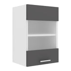 Keittiökaappi Esilo 1 Lasiovella 40 cm, valkoinen / harmaa