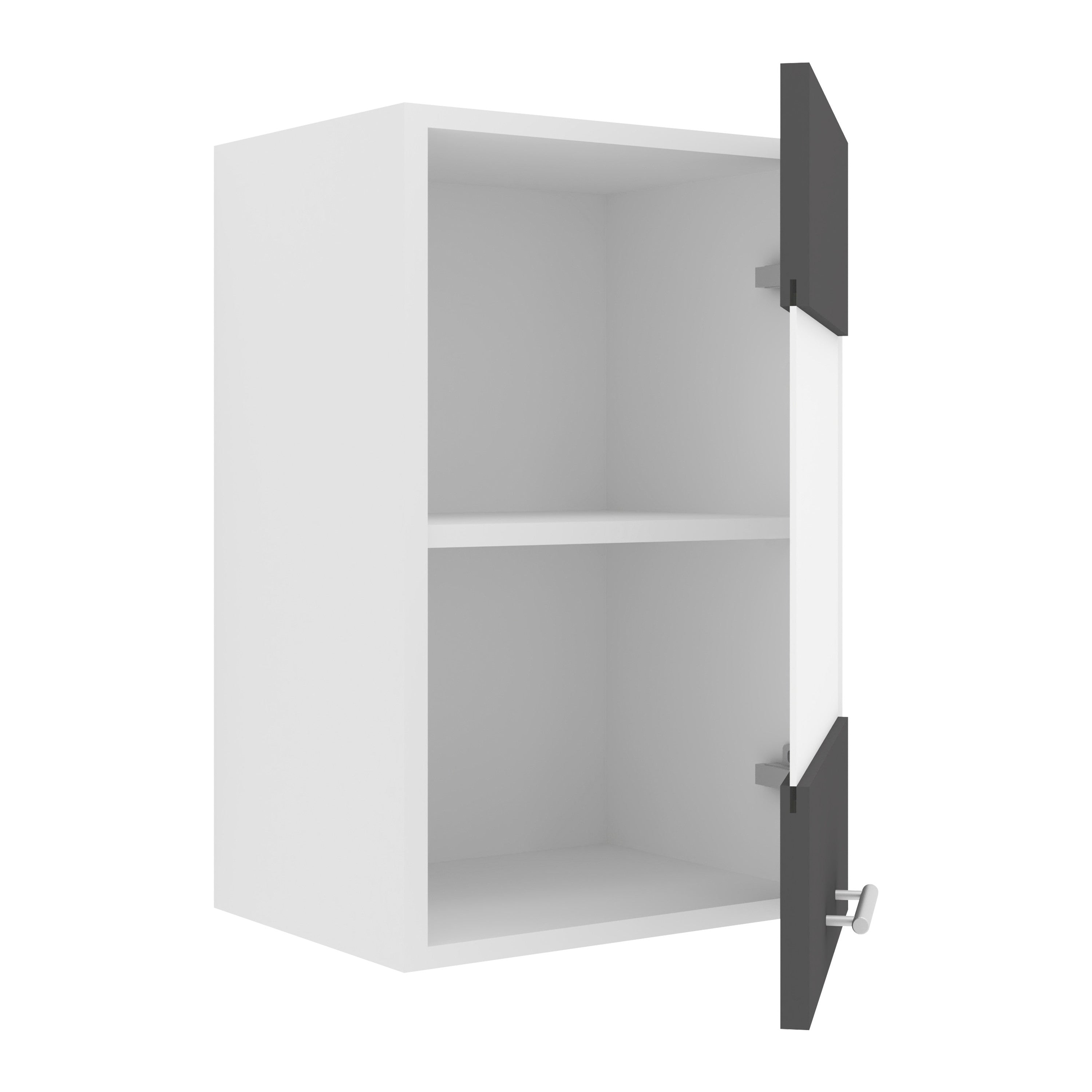 Keittiökaappi Esilo 1 Lasiovella 40 cm, valkoinen / harmaa