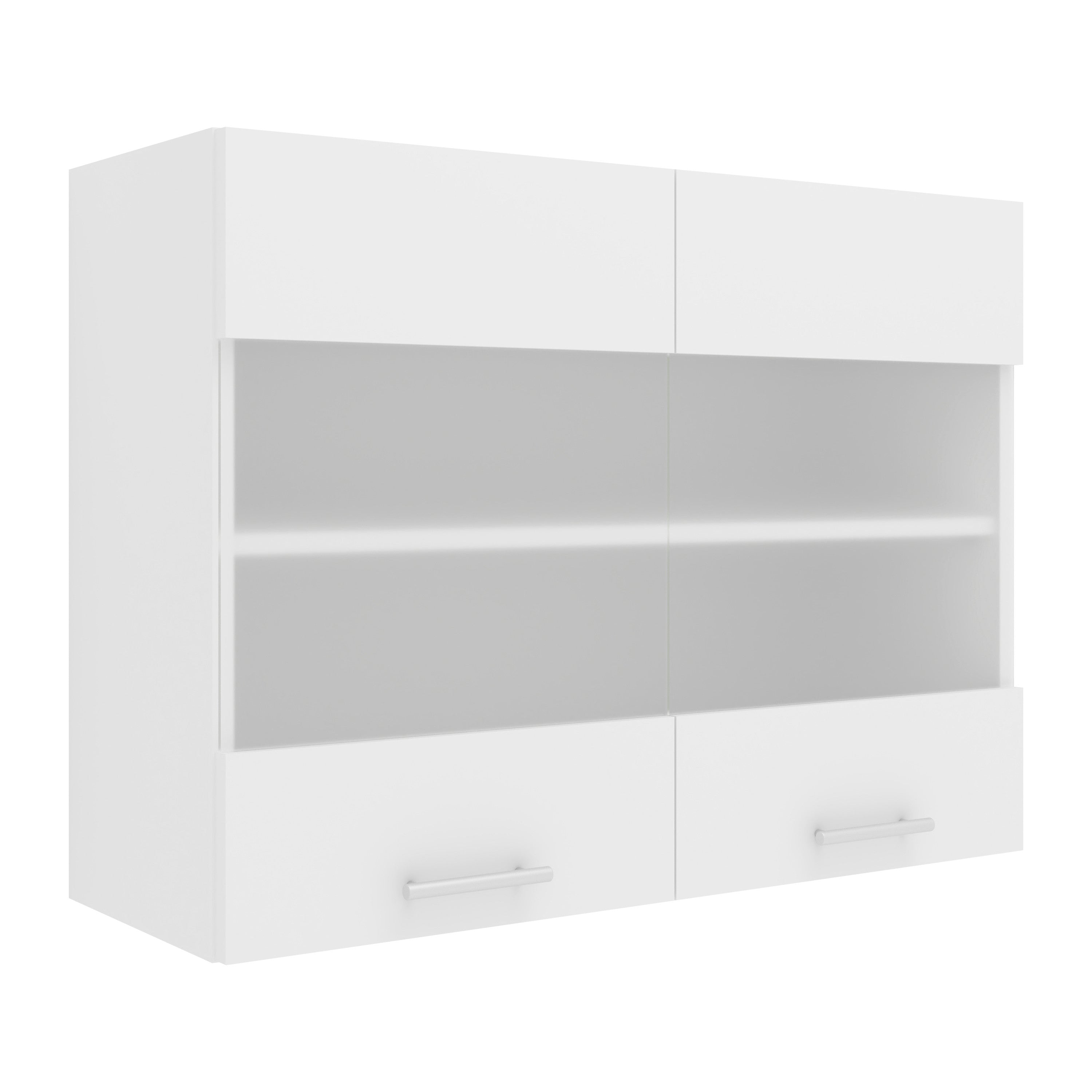 Keittiökaappi Esilo 2 Lasiovella 80 cm, valkoinen