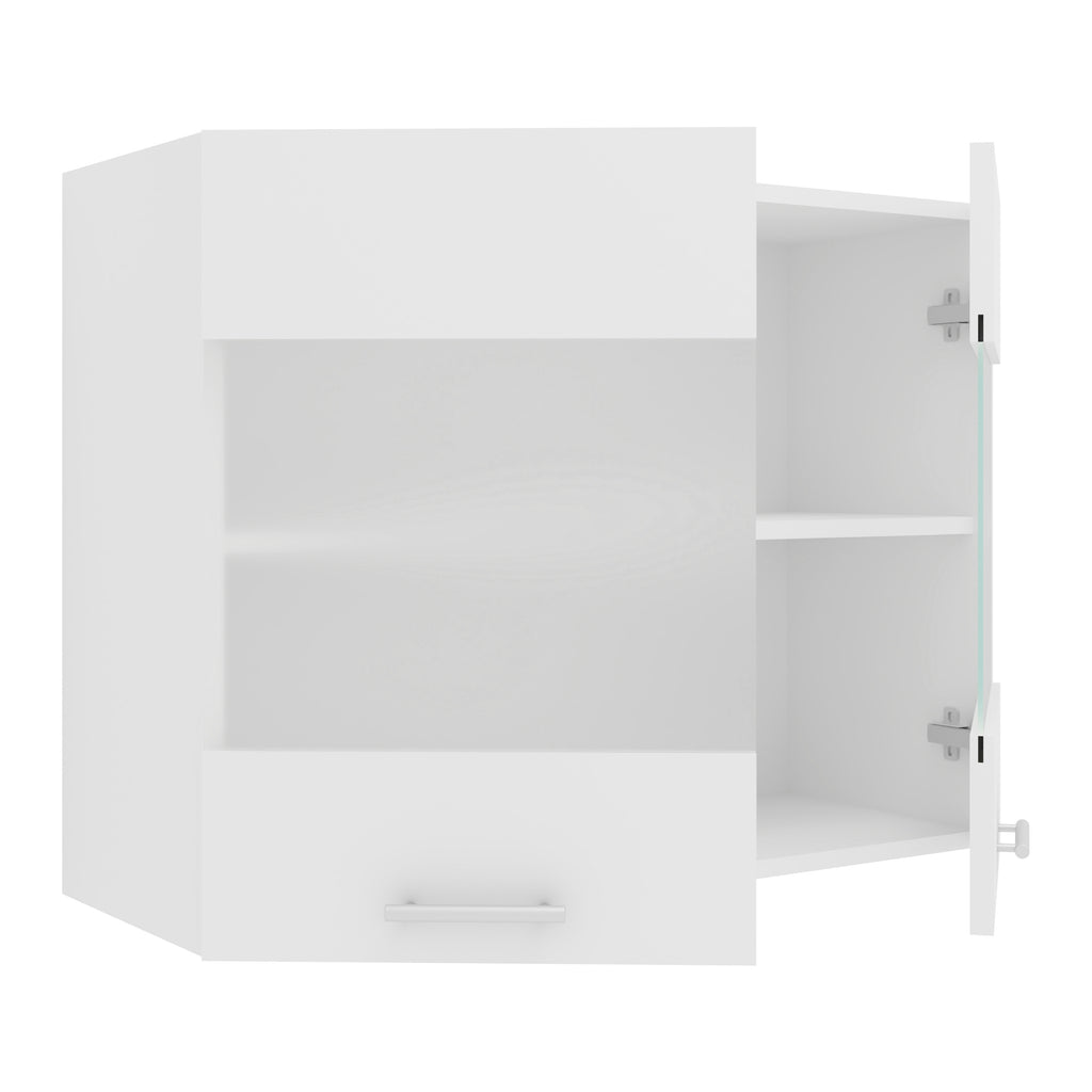 Keittiökaappi Esilo 2 Lasiovella 80 cm, valkoinen