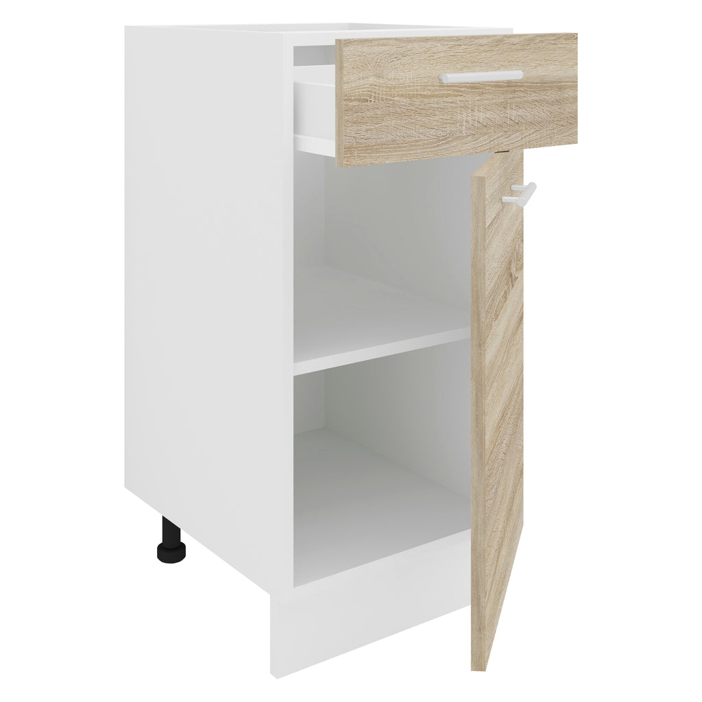 Keittiökaappi Esilo 1 Ovi / 1 Laatikko 40 cm, valkoinen / puu