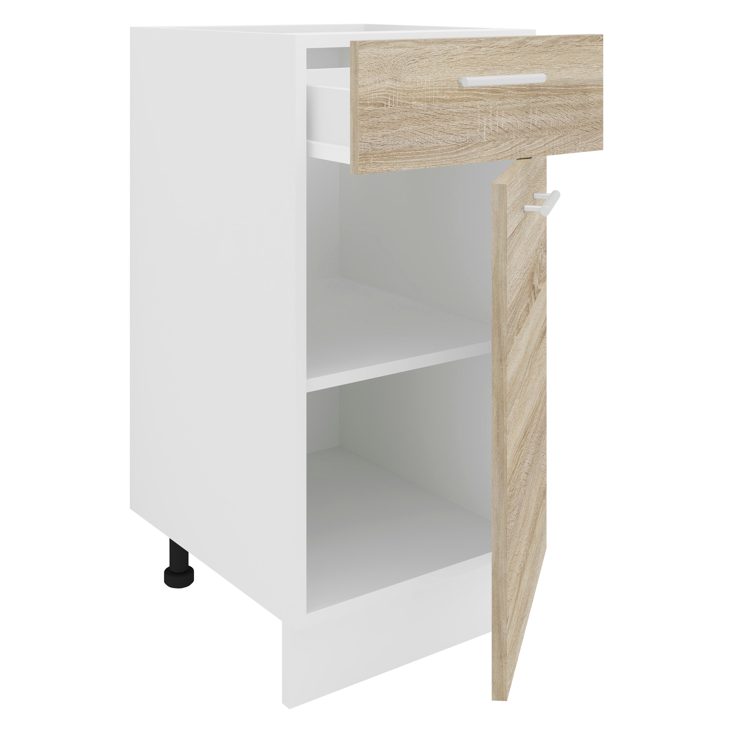 Keittiökaappi Esilo 1 Ovi / 1 Laatikko 40 cm, valkoinen / puu