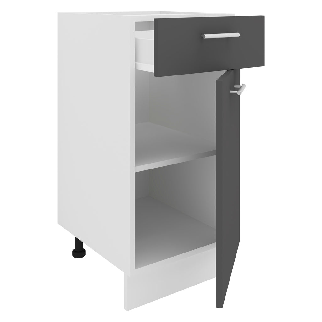 Keittiökaappi Esilo 1 Ovi / 1 Laatikko 40 cm, valkoinen / harmaa