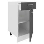 Keittiökaappi Esilo 1 Ovi / 1 Laatikko 40 cm, valkoinen / harmaa