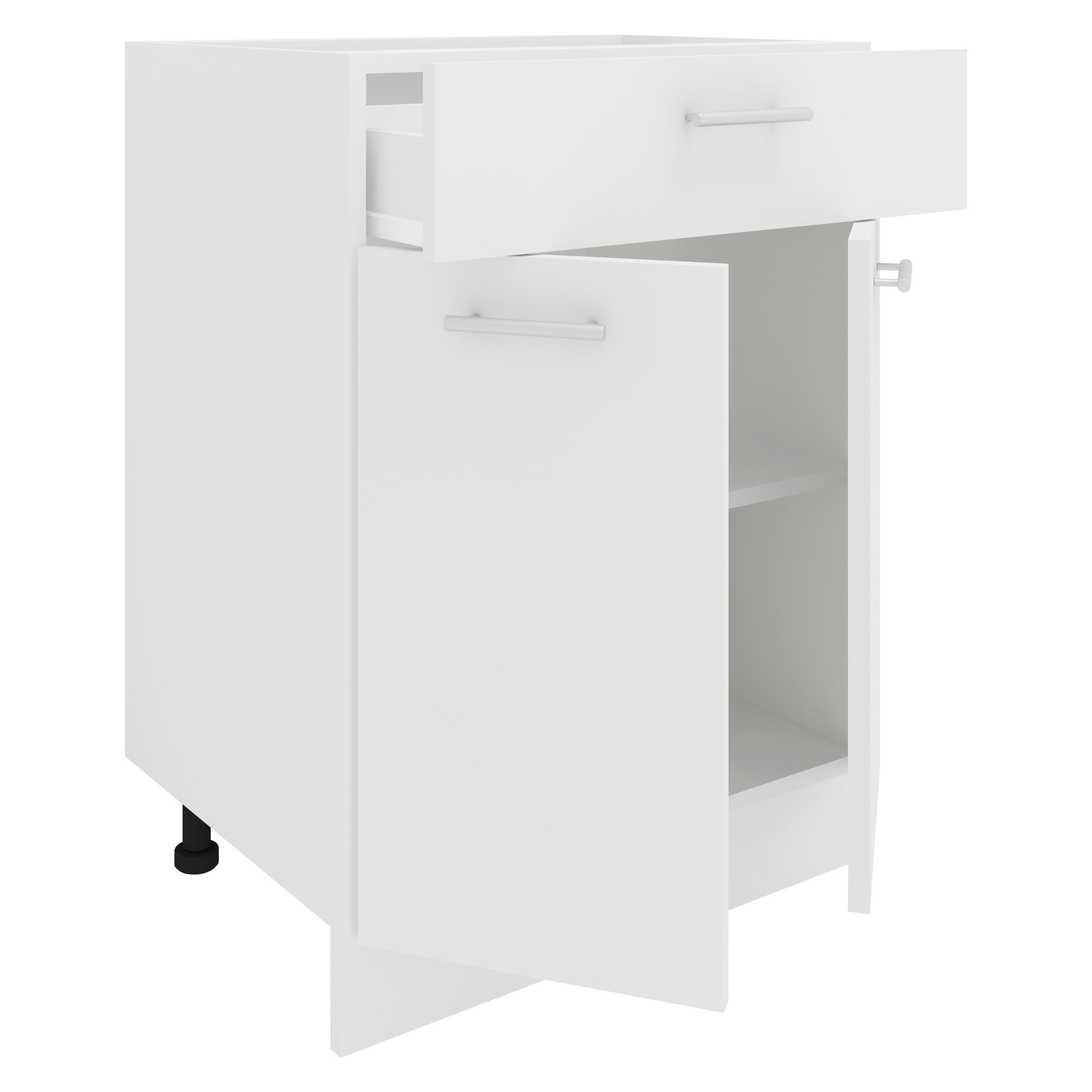 Keittiökaappi Esilo 2 Ovea/ 1 Laatikko, valkoinen