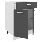 Keittiökaappi Esilo 2 Ovea/ 1 Laatikko, valkoinen / harmaa