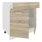 Keittiökaappi Esilo 2 Ovea/ 1 Laatikko, valkoinen / puu