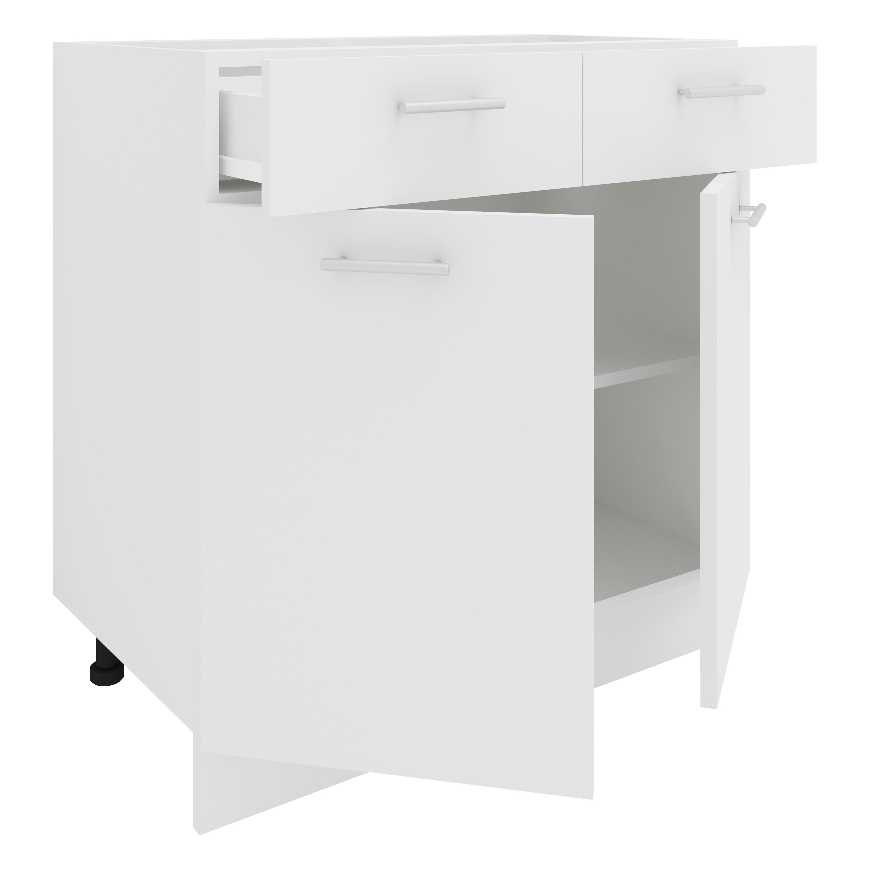 Keittiökaappi Esilo 2 Ovea/ 1 Laatikko, valkoinen