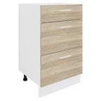 Keittiökaappi Esilo 3 Vetolaatikkoa, valkoinen / puu