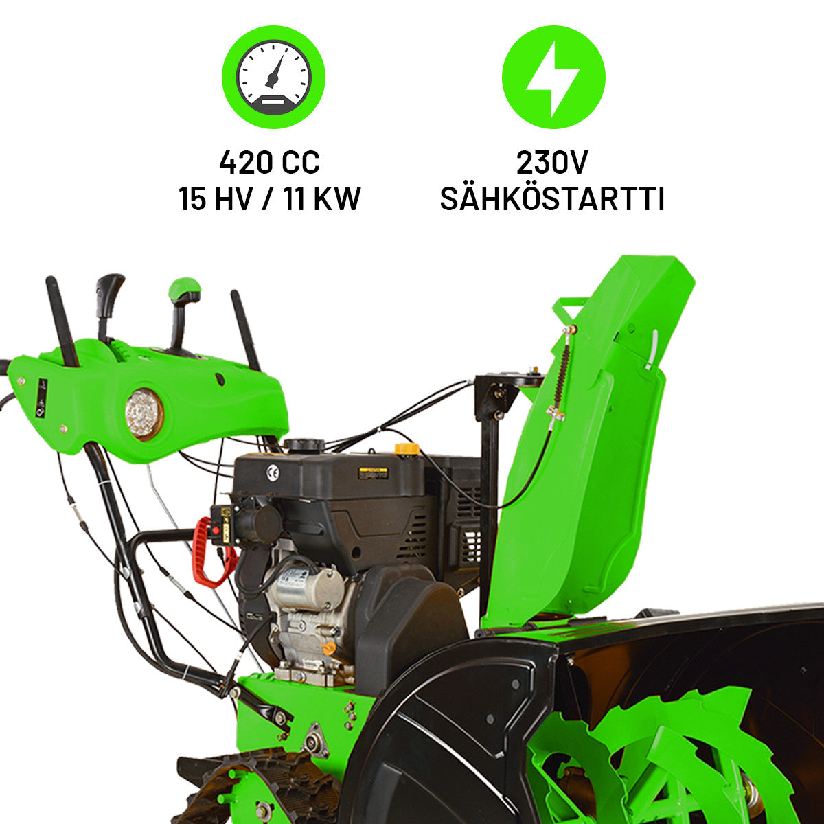 POHJOLA MOTORS Lumilinko telaveto 15HV / 11kW 420cc, Powersteering, sähköstartti, kaksivaiheinen