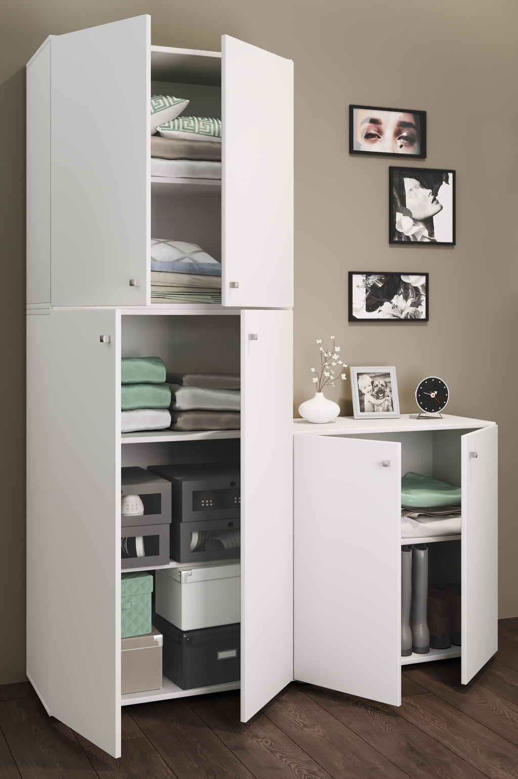 Vaatekaappi Lona, valkoinen