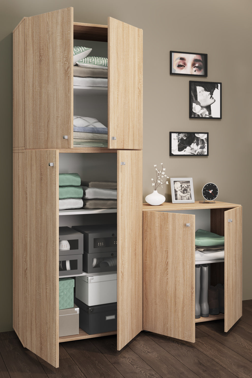 Vaatekaappi Lona, vaalea puu