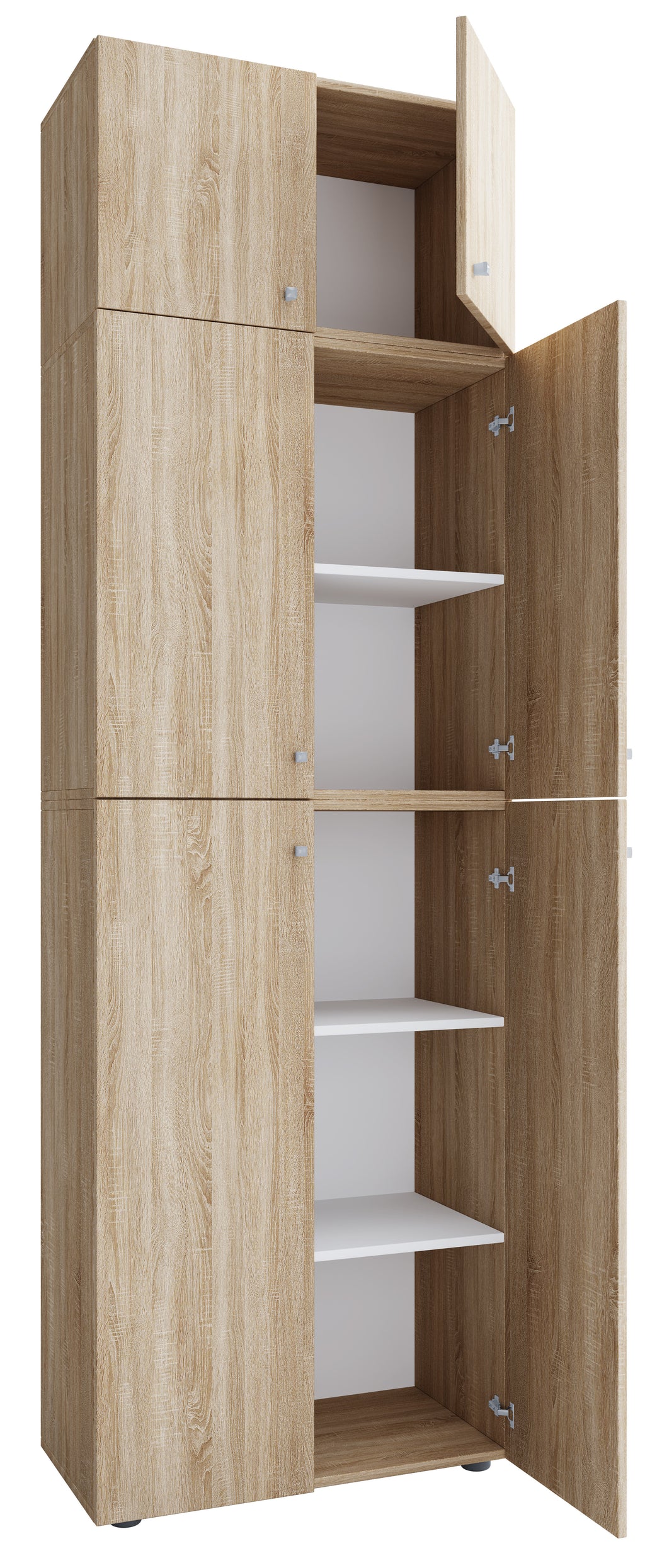 Vaatekaappi Lona XXL Saranaovilla, vaalea puu