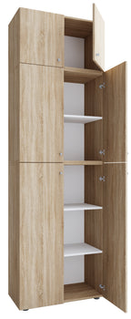 Vaatekaappi Lona XXL Saranaovilla, vaalea puu