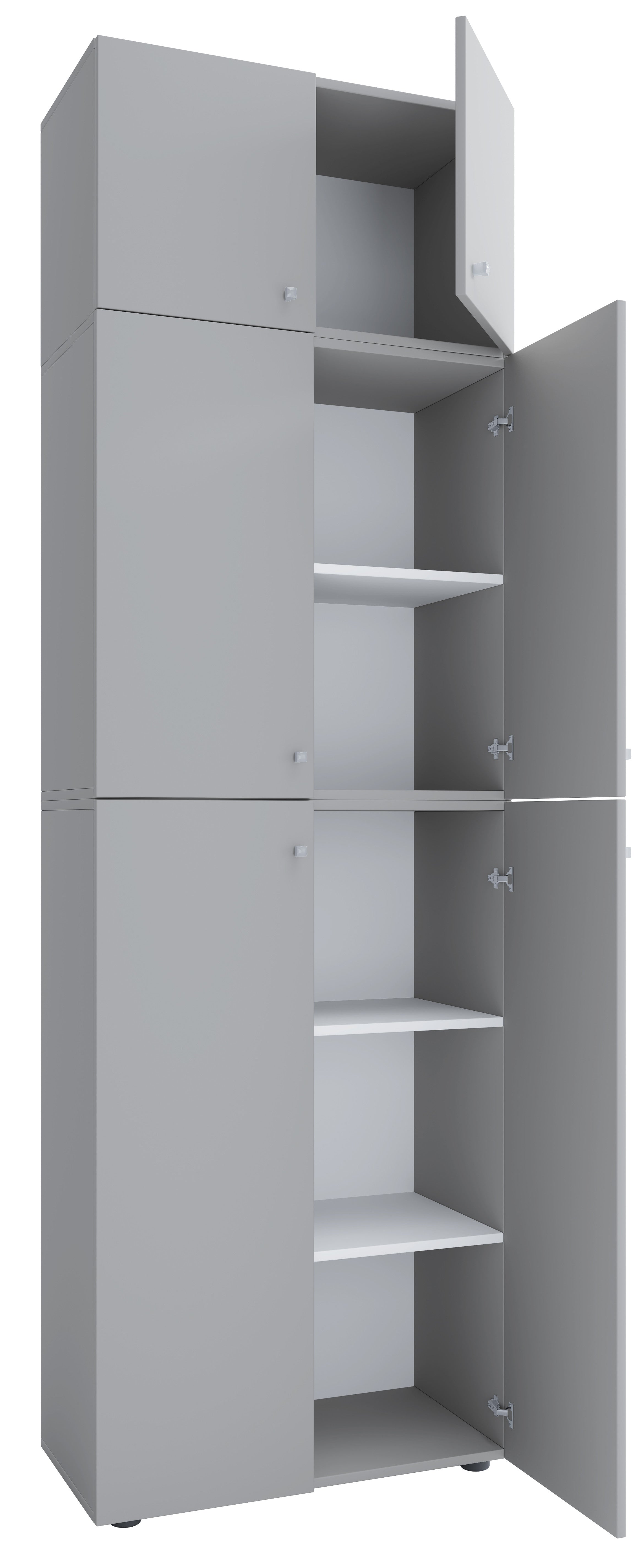 Vaatekaappi Lona XXL Saranaovilla, harmaa