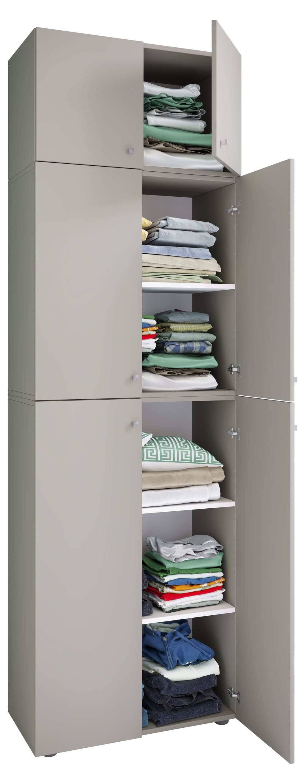 Vaatekaappi Lona XXL Saranaovilla, harmaa