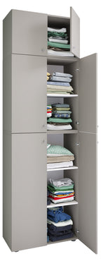 Vaatekaappi Lona XXL Saranaovilla, harmaa