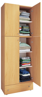 Vaatekaappi Lona XXL Saranaovilla Vetolaatikolla, puu