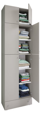 Vaatekaappi Lona XXL Saranaovilla, harmaa