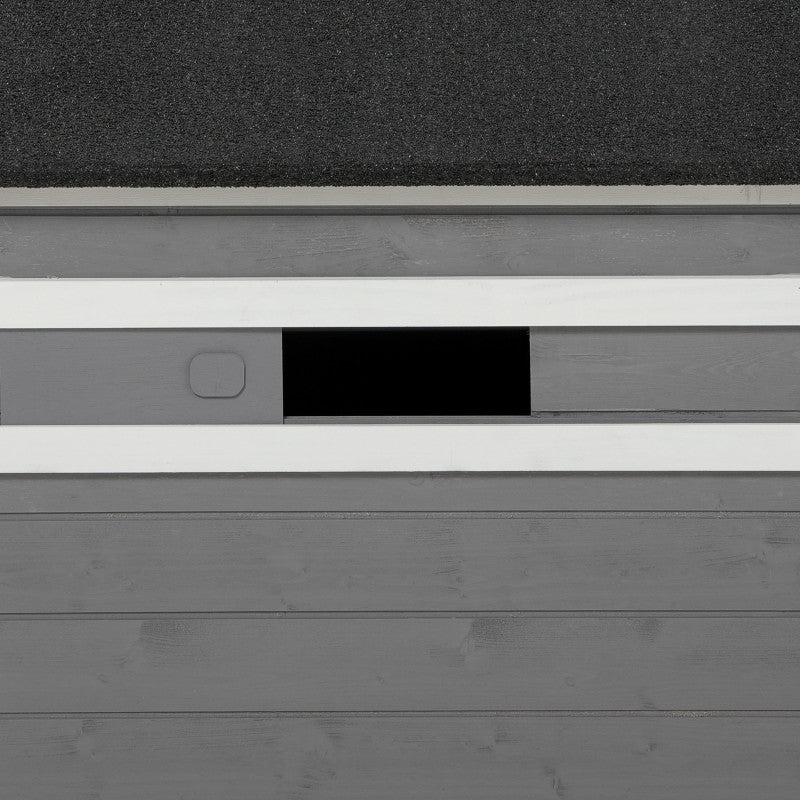 Koirankoppi massiivipuusta, Säänkestävä, 71  x 58  x 77 cm, harmaa + valkoinen.