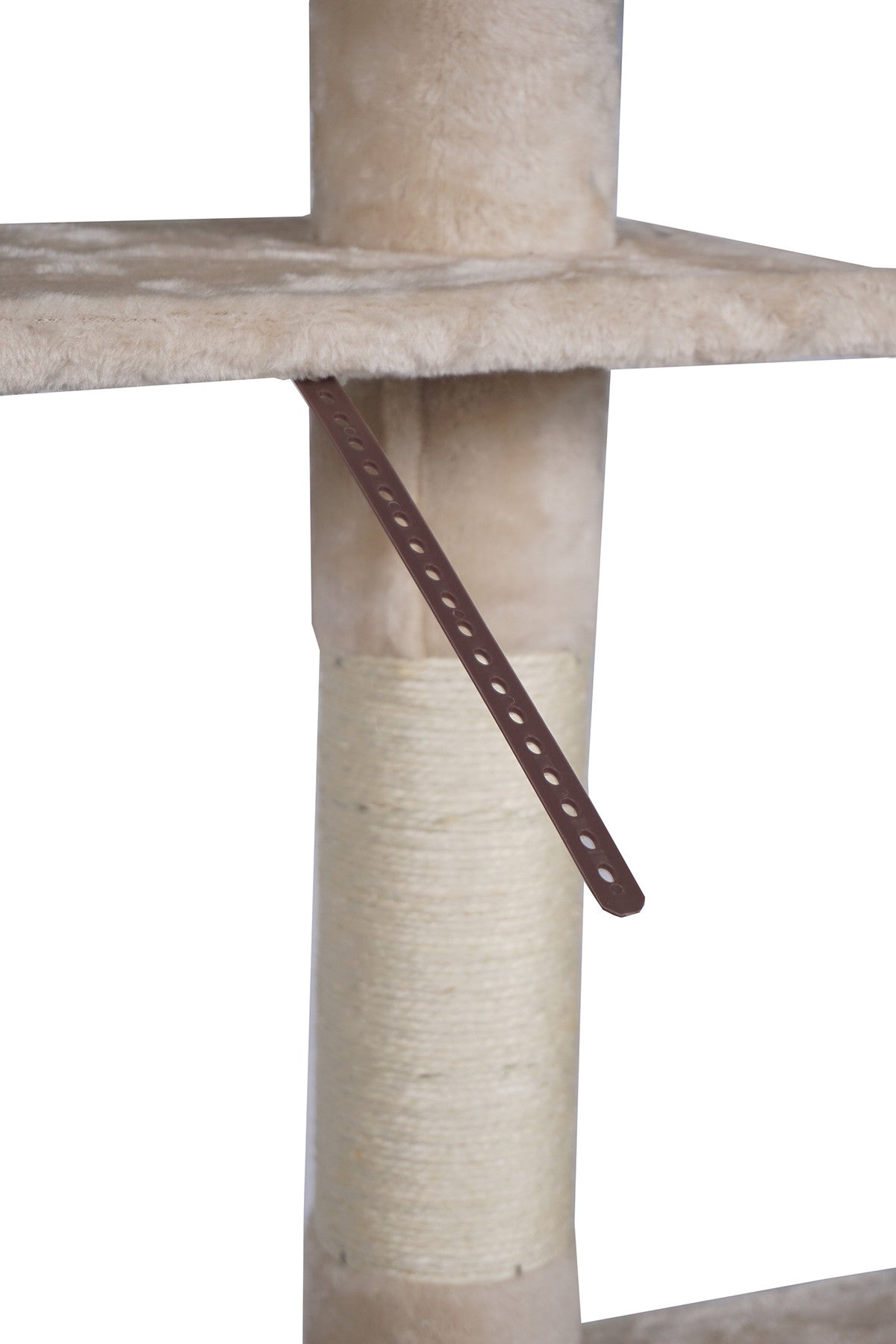 Kissan raapimispuu 229–275 cm – kattotuki, 4 tasoa, sisalpinnat, beige