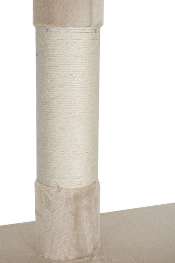 Kissan raapimispuu 229–275 cm – kattotuki, 4 tasoa, sisalpinnat, beige