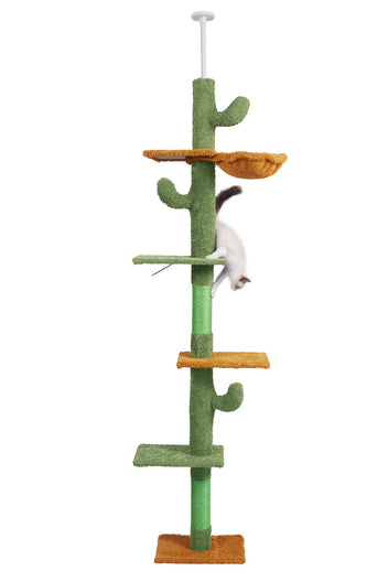 Kattklösbräda 229–275 cm – kaktusmodell, takstöd, grön
