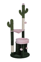 POHJOLAN LEMMIKKITARVIKE Kissan kiipeily-/raapimispuu 125 cm, Vihreä/Pinkki