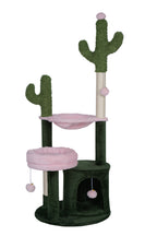 POHJOLAN LEMMIKKITARVIKE Kissan kiipeily-/raapimispuu 125 cm, Vihreä/Pinkki