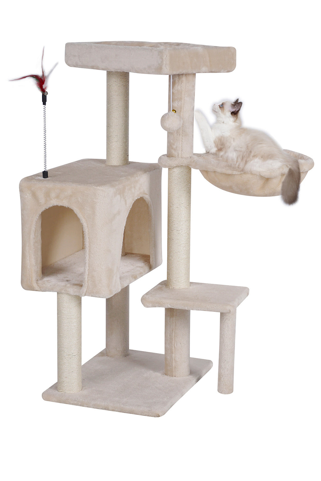 POHJOLAN LEMMIKKITARVIKE Kissan kiipeily-/raapimispuu 90 cm, beige