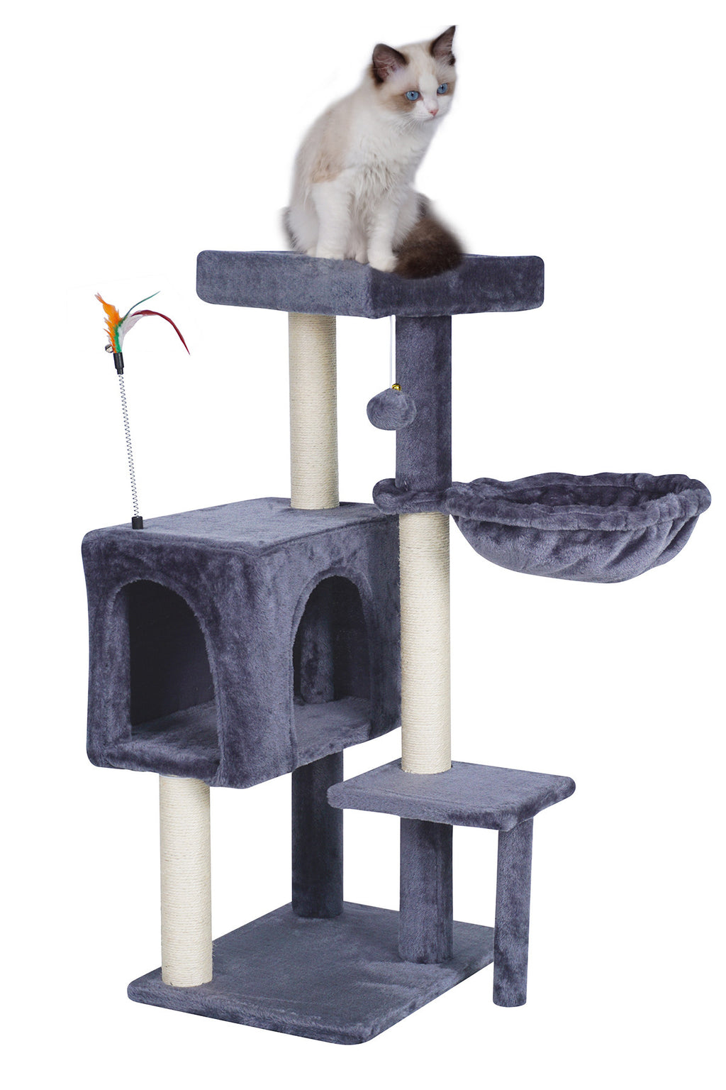 POHJOLAN LEMMIKKITARVIKE Kissan kiipeily-/raapimispuu 90 cm, tumman harmaa