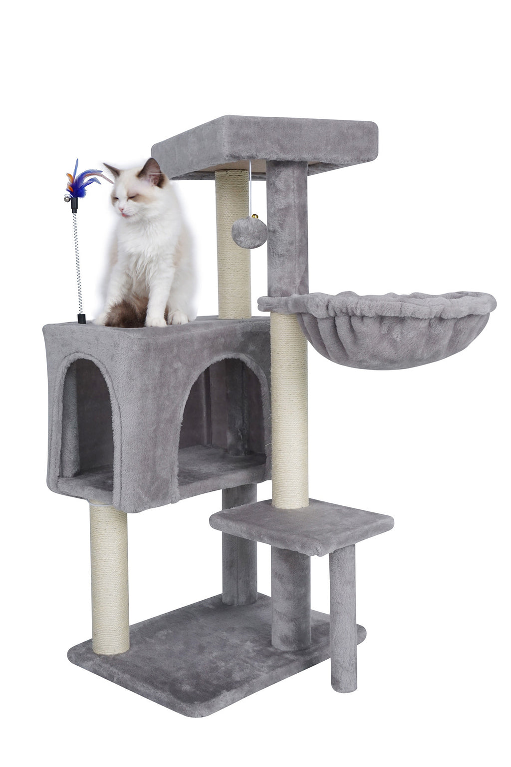 POHJOLAN LEMMIKKITARVIKE Kissan kiipeily-/raapimispuu 90 cm, vaalean harmaa